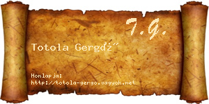 Totola Gergő névjegykártya